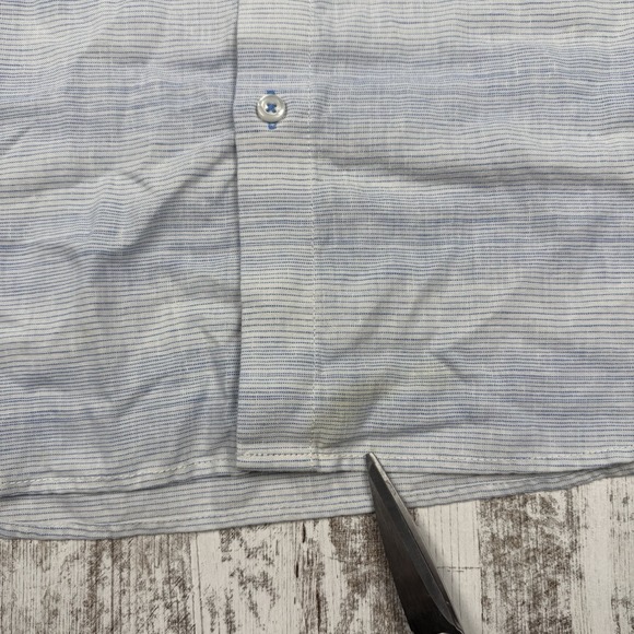 Tommy Bahama Island Zone Linen Striped Long Sleeve Button Down Shirt Sz XL - Picture 9 of 9